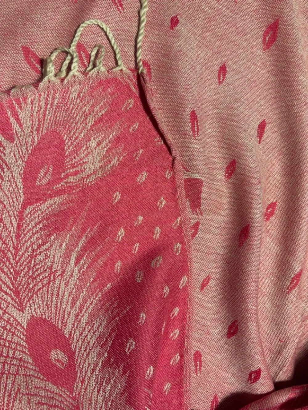 100% cashmere pashmina - peacock feather pattern